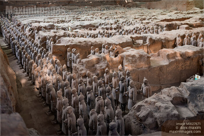 Stock photo of Qin Terracotta Warriors and Horses historic site in China Buy commercial use license at MaximImages