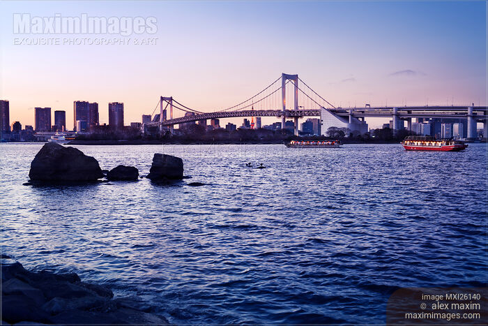 Stock photo of Rainbow bridge Tokyo Buy commercial use license at MaximImages
