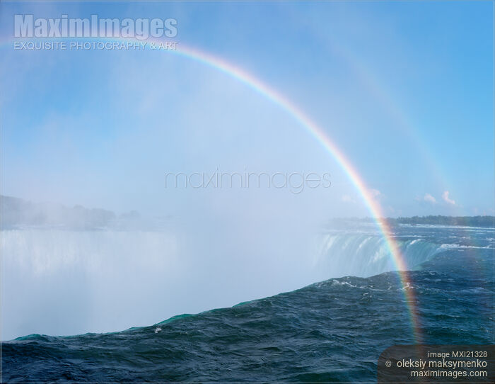 Rainbow over Niagara Falls Horseshoe Waterfall Stock photo of Rainbow over Niagara Falls Horseshoe Waterfall Buy commercial use license at MaximImages