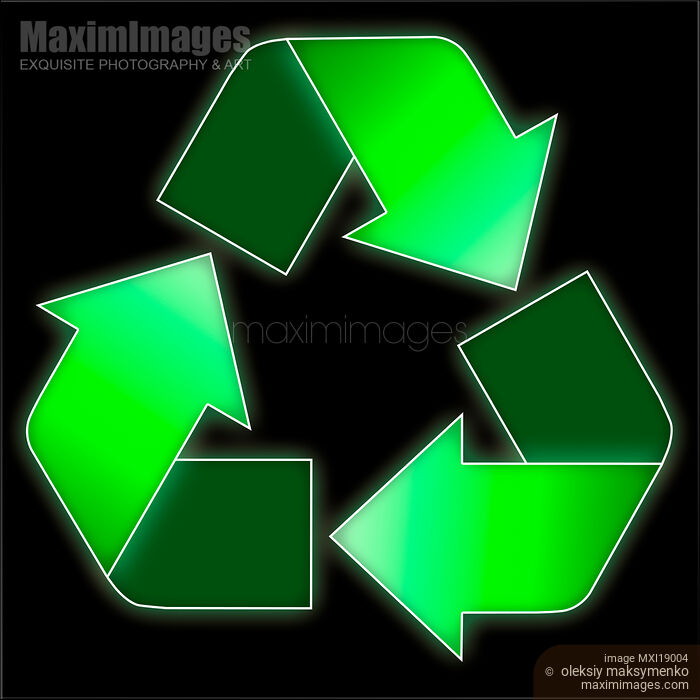 Recycling Symbol isolated on black Stock image of Recycling Symbol isolated on black Buy commercial use license at MaximImages