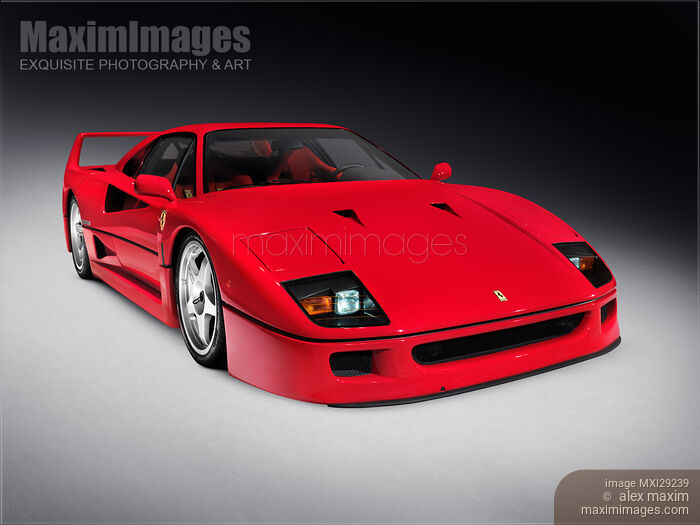 Red 1992 Ferrari F40 Iconic Sports Car Stock photo of Red 1992 Ferrari F40 Iconic Sports Car Buy commercial use license at MaximImages