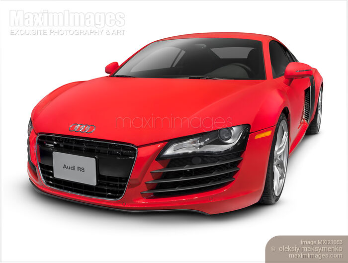 Stock photo of Red Audi R8 Super Car Buy commercial use license at MaximImages