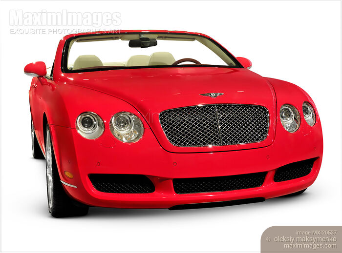 Stock photo of Red Bentley Continental GTC luxury car Buy commercial use license at MaximImages