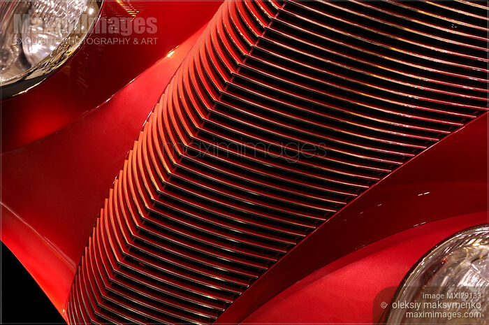Stock photo of Red Classic Car Details Buy commercial use license at MaximImages