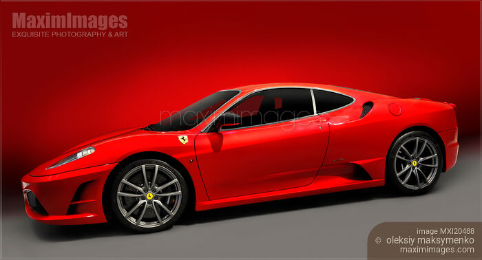 Red Ferrari F430 Scuderia sports car Stock photo of Red Ferrari F430 Scuderia sports car Buy commercial use license at MaximImages