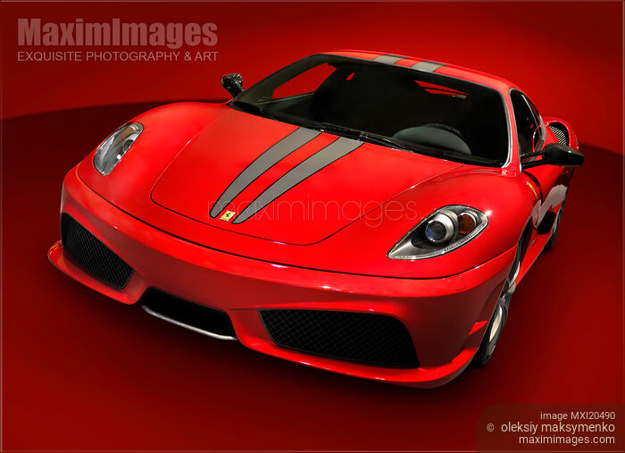 Stock photo of Red Ferrari F430 Scuderia super car Buy commercial use license at MaximImages