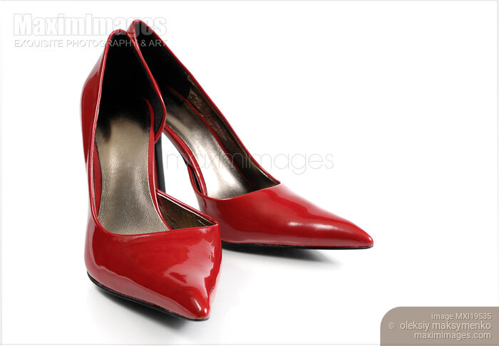 Stock photo of Red high heels womens shoes Buy commercial use license at MaximImages