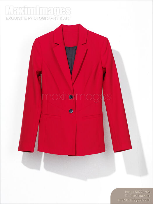 Red jacket on white background Stock photo of Red jacket on white background Buy commercial use license at MaximImages