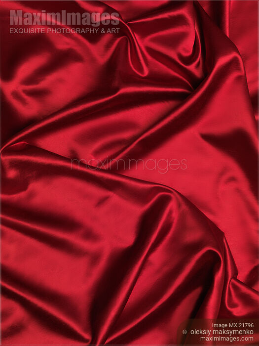 Stock photo of Red Silky Fabric Buy commercial use license at MaximImages