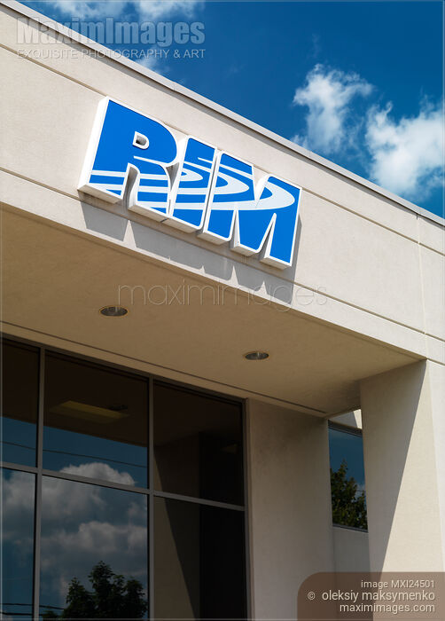 RIM logo on the company building Stock photo of RIM logo on the company building Buy commercial use license at MaximImages