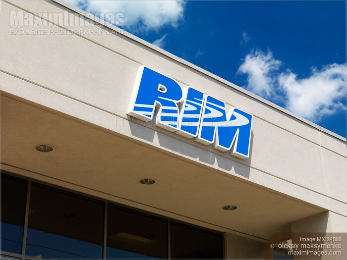 RIM sign on the company building Stock photo of RIM sign on the company building Buy commercial use license at MaximImages