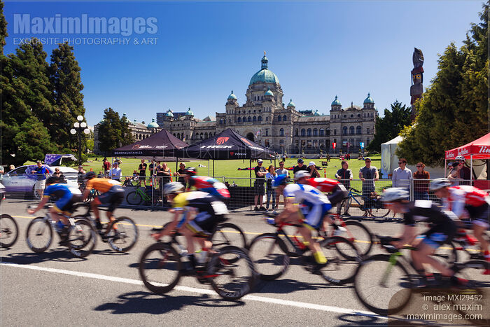 Stock photo of Robert Cameron Law Cycling Series bike race event in Victoria BC Buy commercial use license at MaximImages