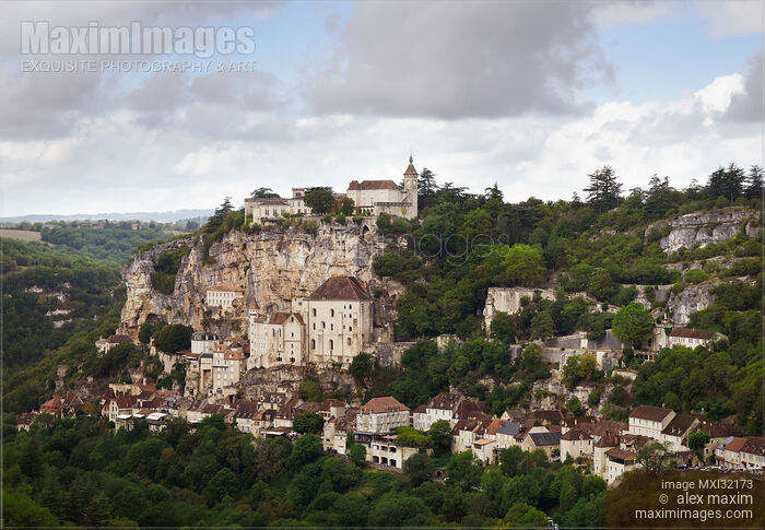 Stock photo of Rocamadour French clifftop village built into a rock in South of France Buy commercial use license at MaximImages