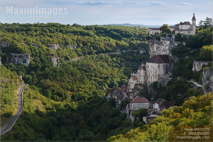 Rocamadour medieval French town built into a side of a cliff France Rocamador landscape scenery Stock photo of Rocamadour medieval French town built into a side of a cliff France Rocamador landscape scenery Buy commercial use license at MaximImages