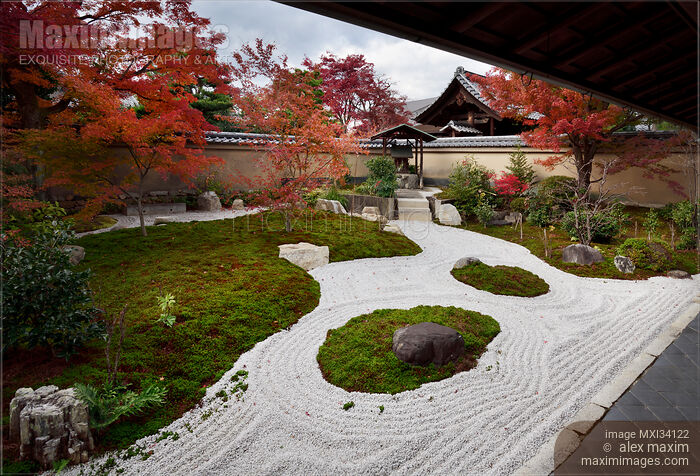 Rock garden of Daitoku-ji, Japanese Zen Buddhist temple in autumn Stock photo of Rock garden of Daitoku-ji, Japanese Zen Buddhist temple in autumn Buy commercial use license at MaximImages