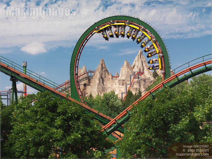 Stock photo of Roller Coaster at Canada's Wonderland Amusement Park Buy commercial use license at MaximImages