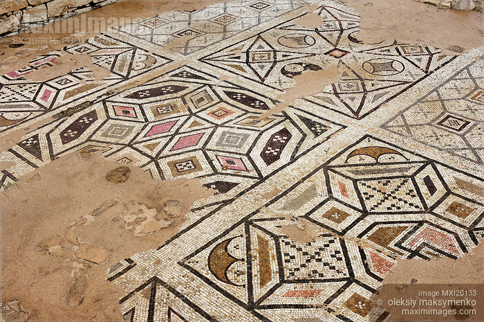Roman Agora Mosaic Floor at The Archaeological Site in Cyprus Stock photo of Roman Agora Mosaic Floor at The Archaeological Site in Cyprus Buy commercial use license at MaximImages