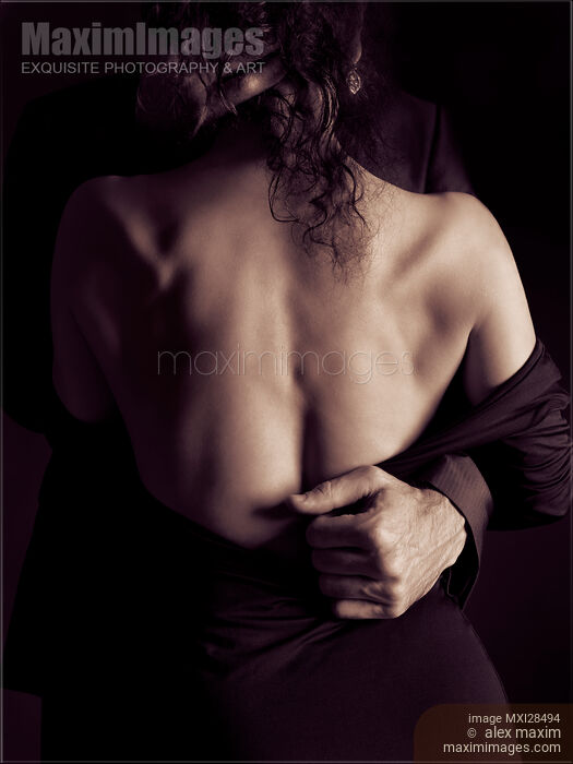 Stock photo of Romantic sensual portrait of man and woman embracing Buy commercial use license at MaximImages