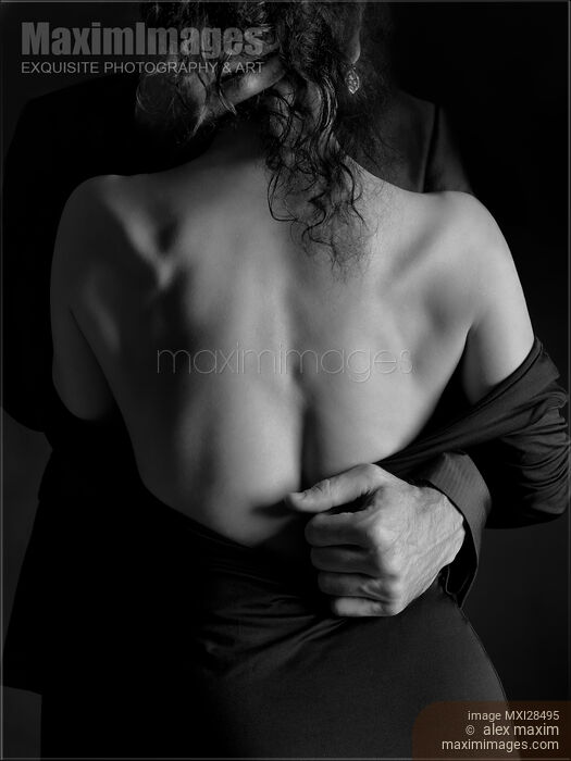 Romantic sensual portrait of man and woman embracing Black and white Stock photo of Romantic sensual portrait of man and woman embracing Black and white Buy commercial use license at MaximImages
