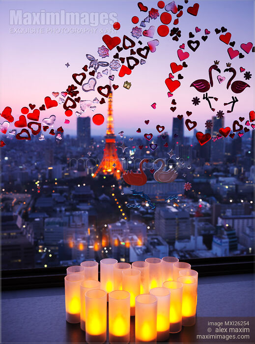 Romantic view on Tokyo tower Stock photo of Romantic view on Tokyo tower Buy commercial use license at MaximImages
