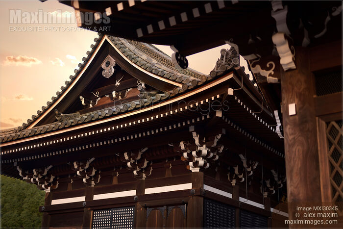 Roof detail of Asakura-do Hall of Kiyomizu-dera temple Japanese traditional architecture Stock photo of Roof detail of Asakura-do Hall of Kiyomizu-dera temple Japanese traditional architecture Buy commercial use license at MaximImages