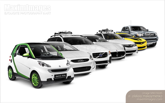 Stock photo of Row of different cars Buy commercial use license at MaximImages