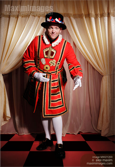 Royal bodyguard Beefeater bowing in welcoming gesture Stock photo of Royal bodyguard Beefeater bowing in welcoming gesture Buy commercial use license at MaximImages