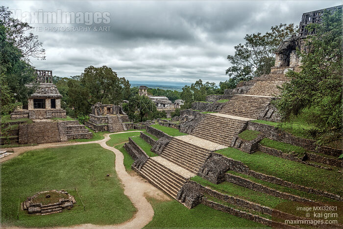 Stock photo of Ruins of ancient Maya city of Palenque Mexico Buy commercial use license at MaximImages