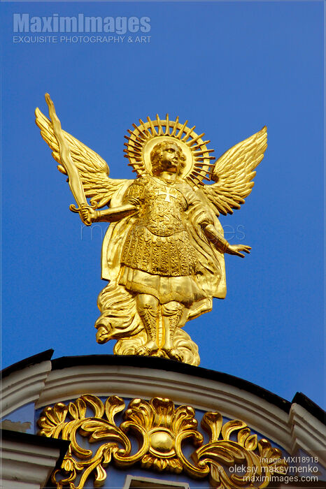 Saint Michael Sculture Stock photo of Saint Michael Sculture Buy commercial use license at MaximImages