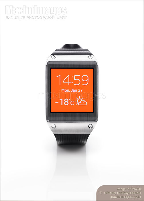 Samsung Galaxy Gear smartwatch Stock photo of Samsung Galaxy Gear smartwatch Buy commercial use license at MaximImages