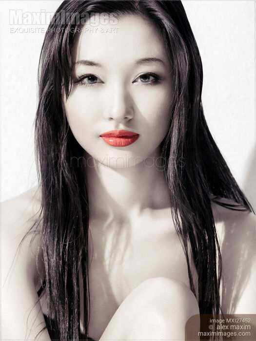 Stock photo of Sensual artistic beauty portrait of young asian woman face Buy commercial use license at MaximImages