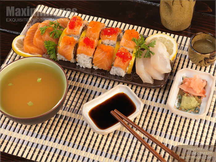 Served Sushi Stock photo of Served Sushi Buy commercial use license at MaximImages
