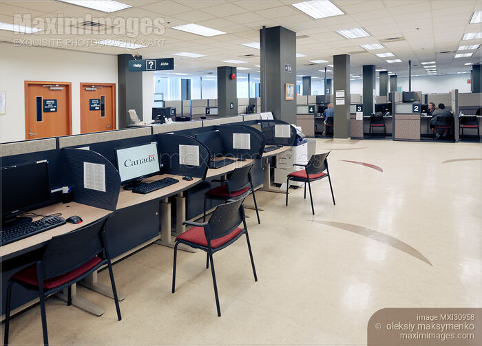 Stock photo of Service Canada office interior Buy commercial use license at MaximImages