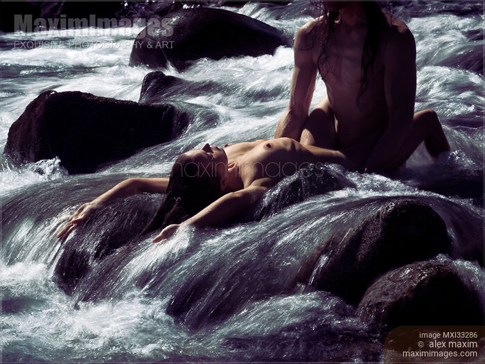 Sexy nude couple making love in wild water of a mountain river stream in beautiful nature scenery Stock photo of Sexy nude couple making love in wild water of a mountain river stream in beautiful nature scenery Buy commercial use license at MaximImages