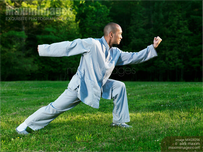 Shaolin monk practicing internal Kung Fu Stock photo of Shaolin monk practicing internal Kung Fu Buy commercial use license at MaximImages