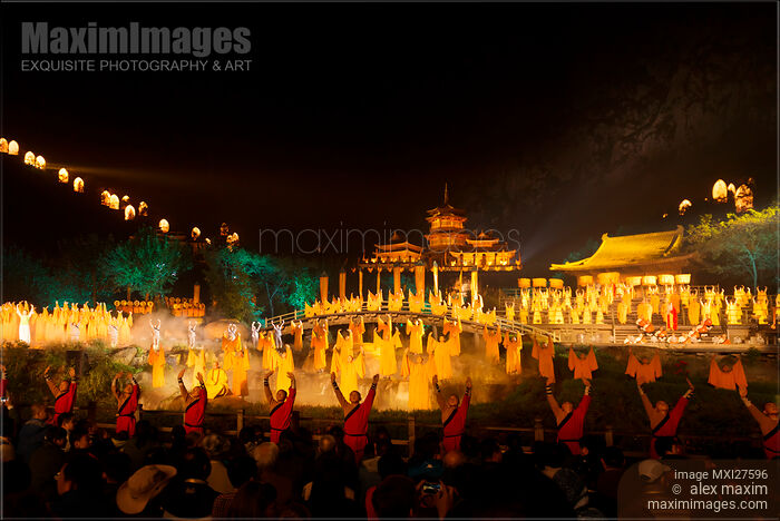 Shaolin Zen Musical Ceremony theatre DengFeng China Stock photo of Shaolin Zen Musical Ceremony theatre DengFeng China Buy commercial use license at MaximImages