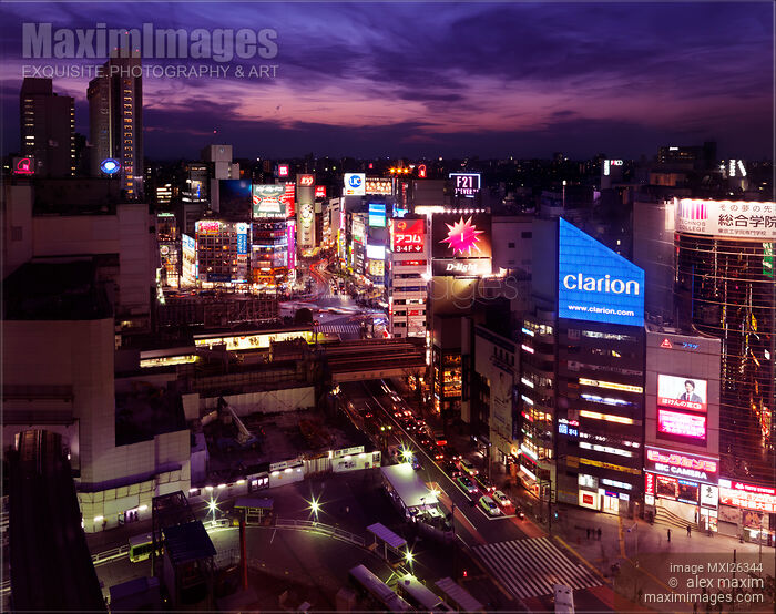 Stock photo of Shibuya station aerial view Tokyo Buy commercial use license at MaximImages
