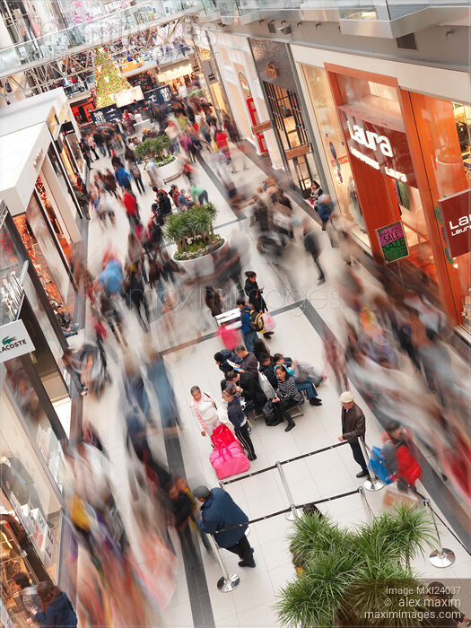 Stock photo of Shoppers at Toronto Eaton Centre shopping mall Buy commercial use license at MaximImages