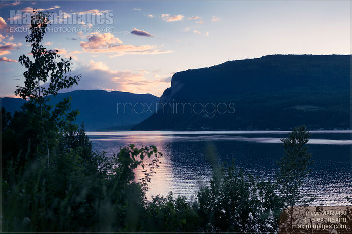 Shuswap Lake sunset landscape nature scenery BC Canada Stock photo of Shuswap Lake sunset landscape nature scenery BC Canada Buy commercial use license at MaximImages