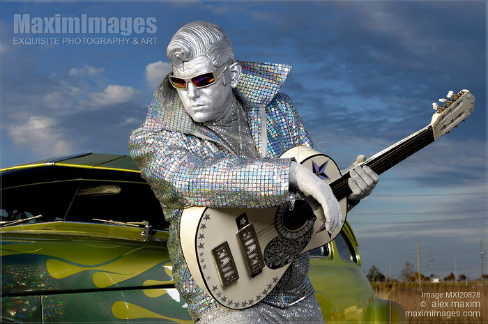 Stock photo of Silver Elvis Buy commercial use license at MaximImages