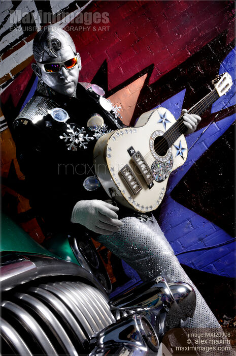 Stock photo of Silver Elvis Buy commercial use license at MaximImages
