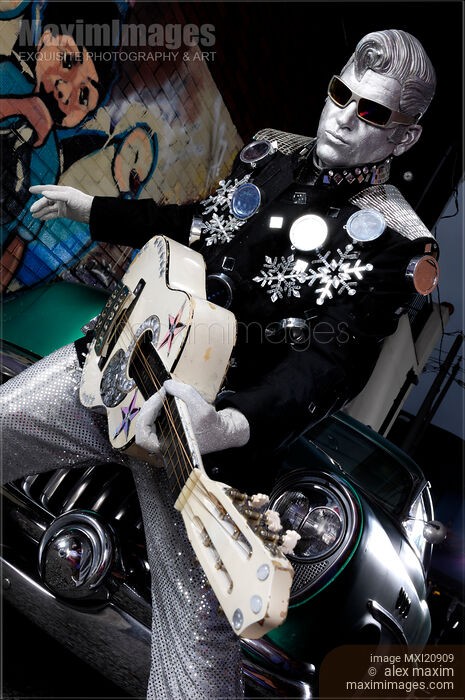 Stock photo of Silver Elvis Buy commercial use license at MaximImages