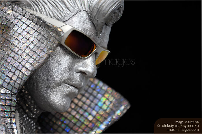 Stock photo of Silver Elvis Buy commercial use license at MaximImages