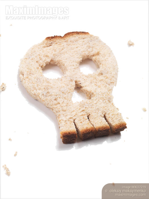 Stock photo of Skull made out of bread Buy commercial use license at MaximImages