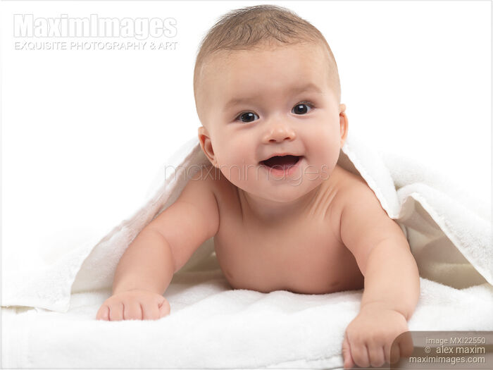 Smiling Four Month Old Baby Boy Stock photo of Smiling Four Month Old Baby Boy Buy commercial use license at MaximImages