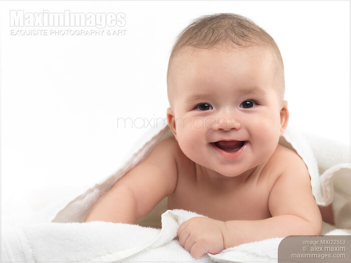 Smiling Four Month Old Baby Boy Stock photo of Smiling Four Month Old Baby Boy Buy commercial use license at MaximImages