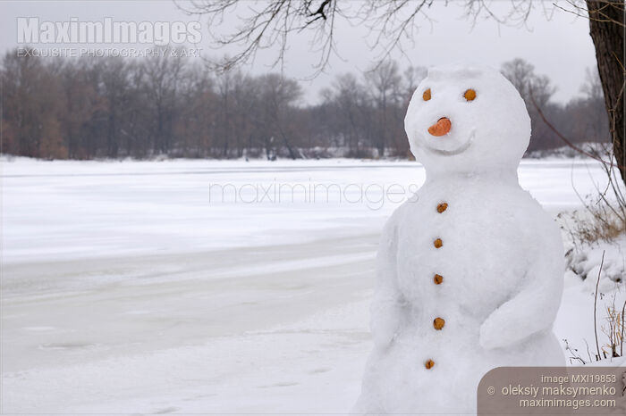 Smiling Snowman Stock photo of Smiling Snowman Buy commercial use license at MaximImages
