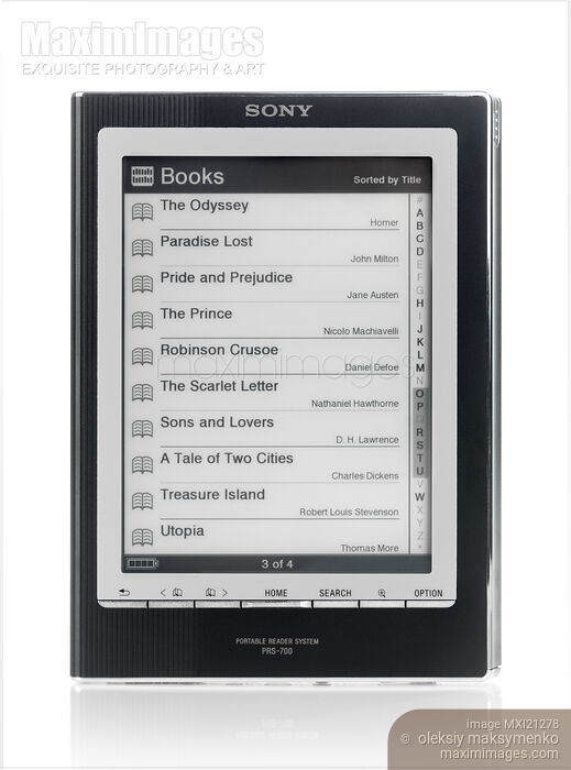 Stock photo of Sony Reader Buy commercial use license at MaximImages