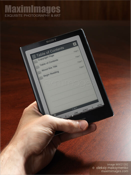 Stock photo of Sony Reader Buy commercial use license at MaximImages