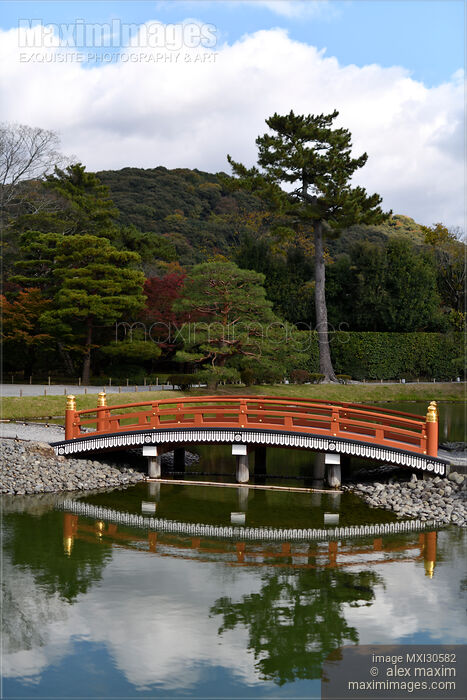 Soribashi arched bridge of the Phoenix Hall of Byodo-in Buddhist temple in Uji Japan Stock photo of Soribashi arched bridge of the Phoenix Hall of Byodo-in Buddhist temple in Uji Japan Buy commercial use license at MaximImages